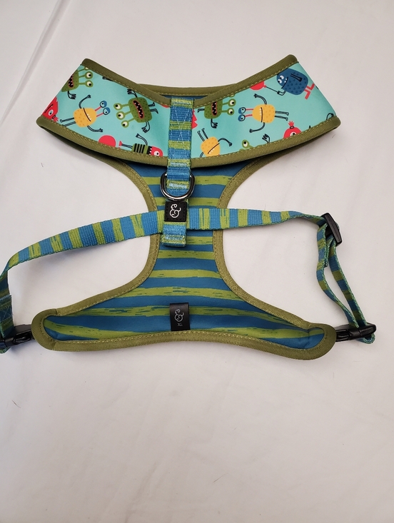 Lucy & Co. Other - Lucy & Co Dog Harness XL Cute Monster Print Adjustable Pet Harness Blue Green